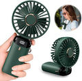 Digital Display Portable Mini Fan with LED display, handheld and wearable for versatile summer cooling.