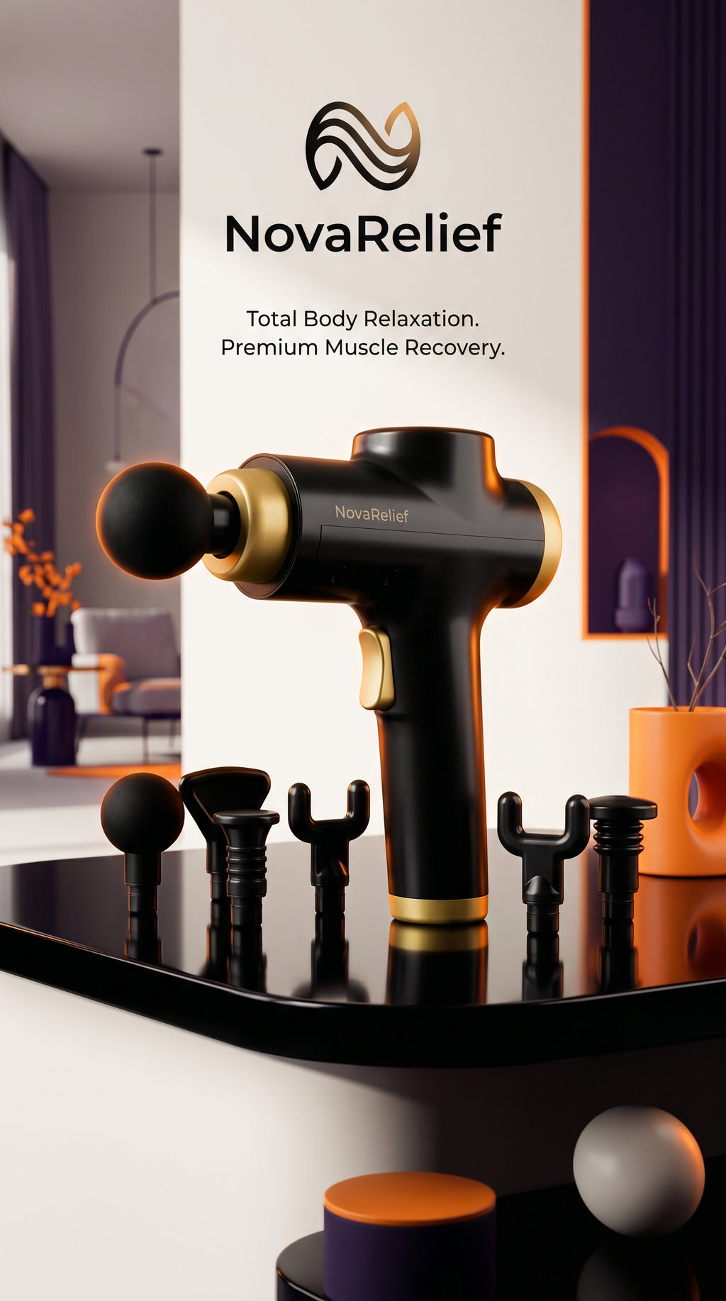 8 in 1 Multifunction Muscle Massage Gun Deep Tissue Percussion Massager with 8 Interchangeable Heads