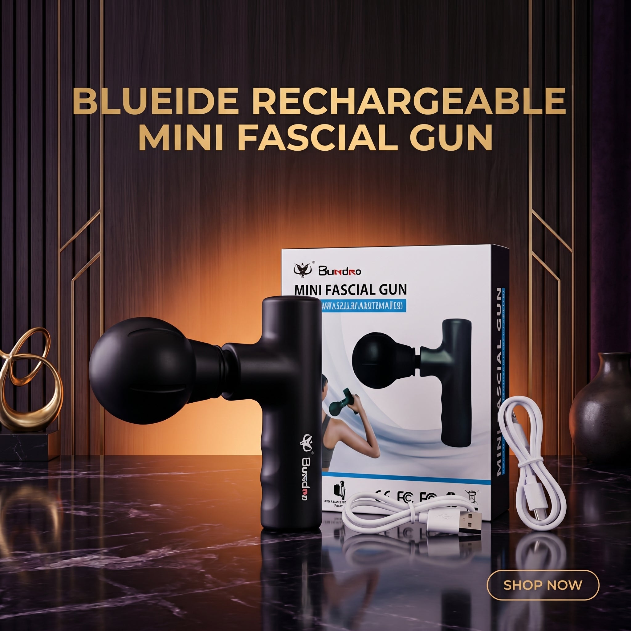 Blueide Mini rechargeable Fascial Gun Deep Muscle Massager (Random color)